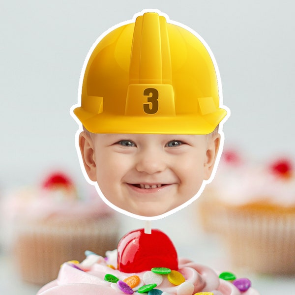 CONSTRUCTION Worker  Cupcake Topper (DIGITAL FILE) , Printable CupcakeTopper,   Personalised Cupcake topper, Funny Cupcake Topper