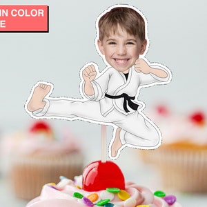 KARATE Cupcake Topper (DIGITAL FILE) , Printable Cupcake Topper,   Personalised Cupcake topper, Funny Cupcake Topper