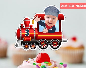 Personalized Train Cupcake Topper: Railroad Engineer Party (Digital File)