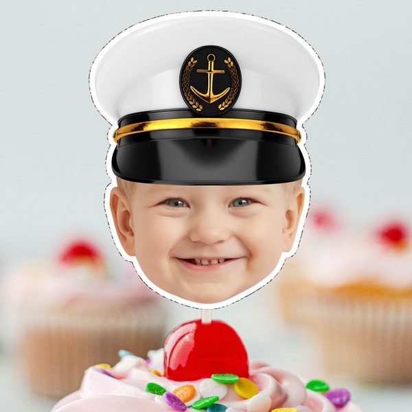 Ship CAPTAIN  Cupcake Topper (DIGITAL FILE) , Printable CupcakeTopper,   Personalised Cupcake topper, Funny Cupcake Topper