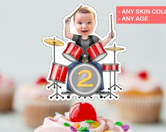 Personalized Drummer Cupcake Topper (Digital File)