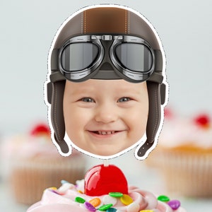 Retro PILOT   Cupcake Topper (DIGITAL FILE) , Printable CupcakeTopper,   Personalised Cupcake topper, Funny Cupcake Topper