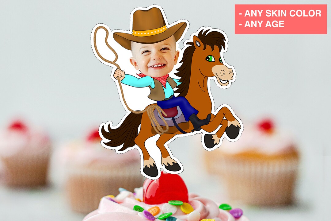 WESTERN Cowboy Cupcake Topper (DIGITAL FILE) , Printable Cupcaketopper ...