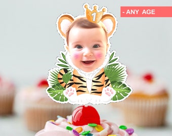Tiger Safari Birthday Cupcake Topper (Digital File)