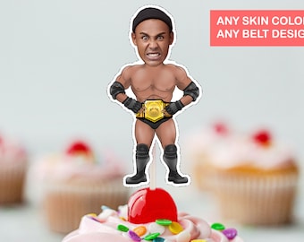 Wrestling Champion Cupcake Topper: Personalized Design (Digital File)