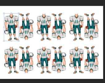 Football Cupcake Topper: Personalized Sports Party Decor (Digital File)