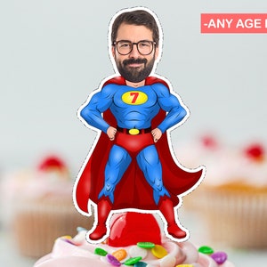 Personalized Superhero Cupcake Topper (Digital File)