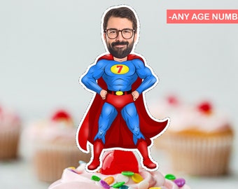 Personalized Superhero Cupcake Topper (Digital File)