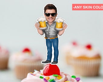 Cheers & Beers Personalized Cupcake Topper (Digital File)