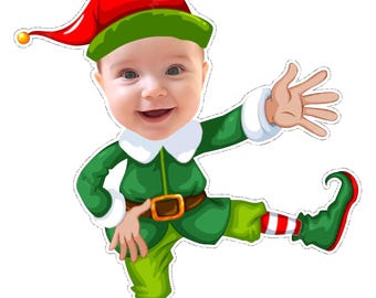 Christmas Elf  Cupcake Topper - Any Team / Design/ Color (DIGITAL FILE) , Printable, Personalised