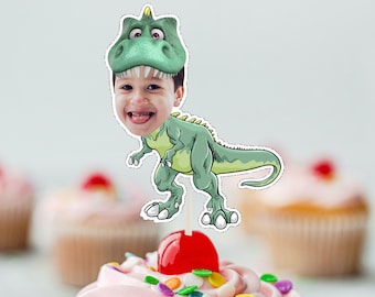 Dinosaur Birthday Cupcake Toppers (ANY AGE) , Digital File ,  Cupcake topper, Party cupcake topper , Printable Topper