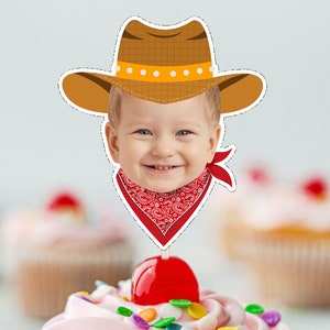 Topo de Cupcake COWBOY (ARQUIVO DIGITAL), Topo de Cupcake para Imprimir, Topo de Cupcake Personalizado, Topo de Cupcake Engraçado