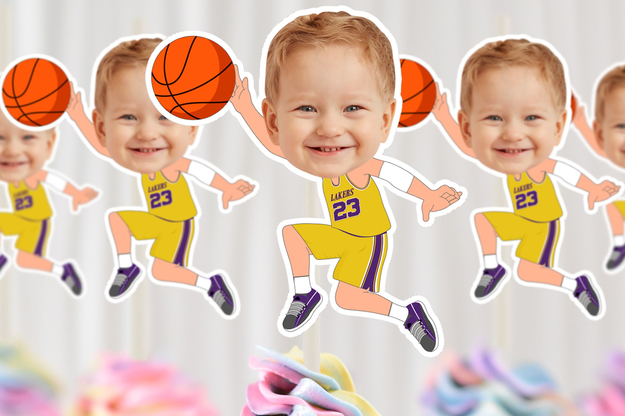 NBA Basketball Player Cupcake Topper DIGITAL FILE Etsy