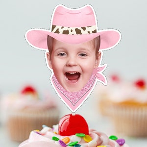 Topo de Cupcake Cowgirl: Decoração de Festa Personalizada para Imprimir (Arquivo Digital)