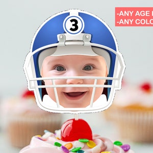 Personalized Football Helmet Cupcake Topper (Digital File)
