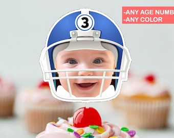 Personalized Football Helmet Cupcake Topper (Digital File)