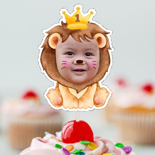 LION Safari Cupcake Topper (ARCHIVO DIGITAL) , Imprimible CupcakeTopper, Topper Personalizado Cupcake, Birthday Cake topper