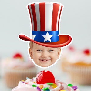 UNCLE Sam  Cupcake Topper (DIGITAL FILE) , Printable CupcakeTopper,   Personalised Cupcake topper, Birthday Cake topper