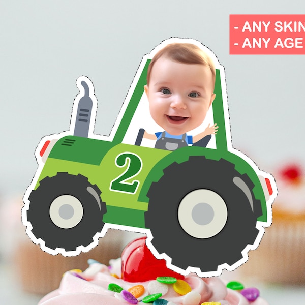 TRACTOR  Cupcake Topper (DIGITAL FILE) , Printable CupcakeTopper,   Personalised Cupcake topper, Funny Cupcake Topper