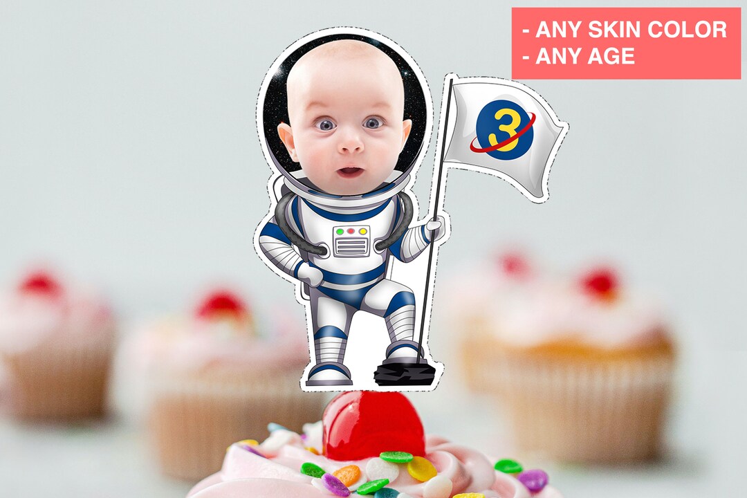 ASTRONAUT Cupcake Topper V2 DIGITAL FILE , Printable Cupcaketopper