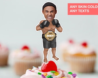 Personalized MMA Fighter Cupcake Topper (Digital File)
