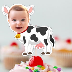 COW Cupcake Topper (DIGITAL FILE) , Printable CupcakeTopper,   Personalised Cupcake topper, Funny Cupcake Topper