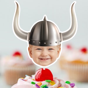 VIKING  Cupcake Topper (DIGITAL FILE) , Printable CupcakeTopper,   Personalised Cupcake topper, Birthday Cake topper