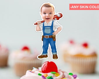 Personalized Plumber Cupcake Topper (Digital File)