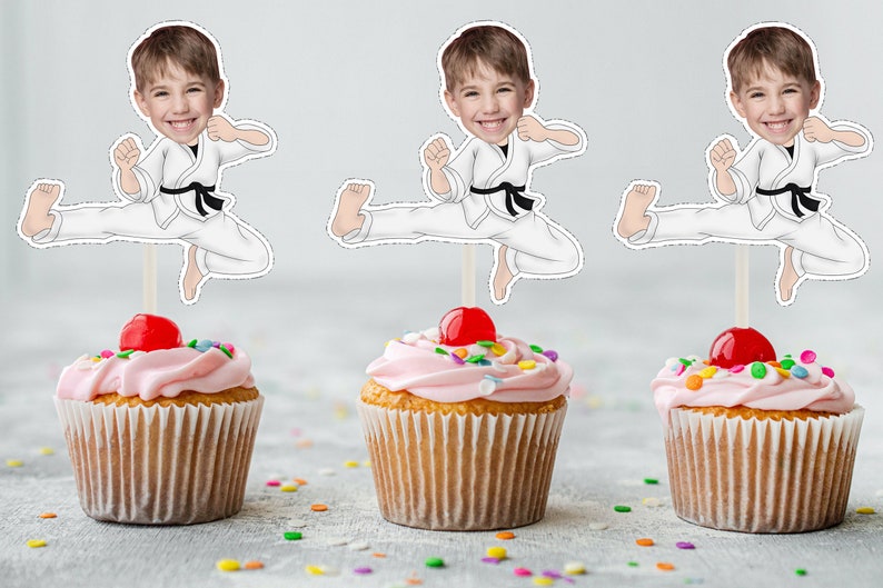 KARATE Cupcake Topper DIGITAL FILE Printable Cupcake Etsy