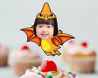 Pterodactyl Birthday Cupcake Toppers (ANY AGE) , Digital File ,  Cupcake topper, Party cupcake topper , Printable Topper