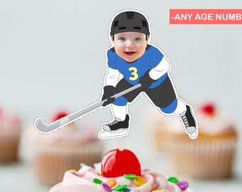 Personalized Hockey Cupcake Topper (Digital File)