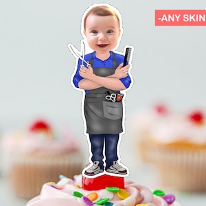 BARBER Cupcake Topper (DIGITAL FILE) , Printable CupcakeTopper,   Personalised Cupcake topper, Funny Cupcake Topper
