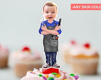 Barber Cupcake Topper: Personalized Funny Design (Digital File)
