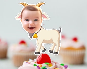 Goat Cupcake Topper: Personalized Funny Printable (Digital File)