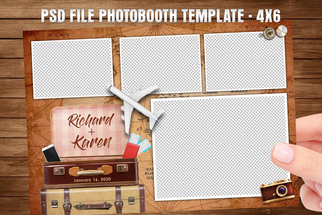 Booth Editable 4x6 Booth Template #5 , One - Fully Editable Photoshop File, Instant ...