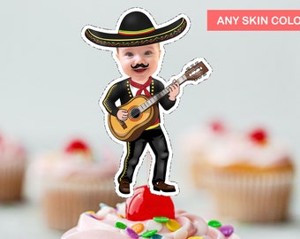 Personalized Mariachi Cupcake Topper: Mexican Fiesta (Digital File)
