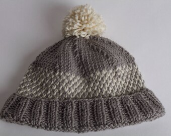 Baby Alpaca & Merino wool fair isle knit hat, Adult