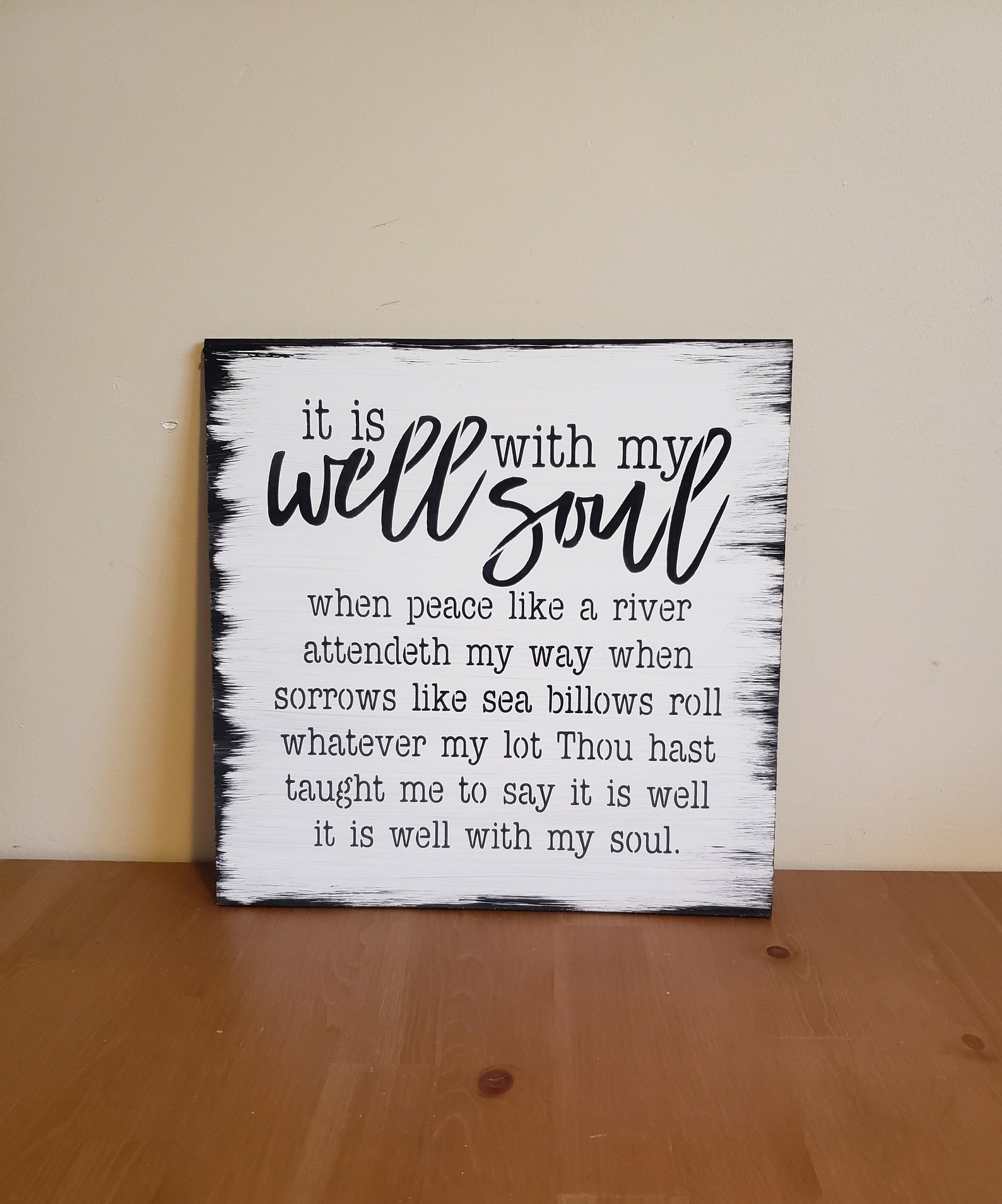 It is well with my soul sign song lyrics christian bible gift Etsy