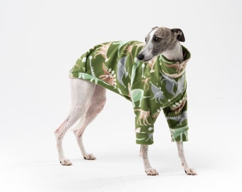 NUOVO maglione a due gambe 23/24 in pile con dinosauri di DogandHome