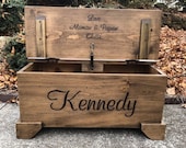 Personalized Hand Carved Toy Chest Toy Box Chest Baby Gift Memory Keeper Gift Christmas Present Made in USA Fully Assembled