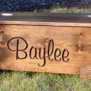 Toy Chest/Toy Box/Personalized/Baby Gift/Pet Storage/Christmas Gift/Birthday Gift/Hand Carved/Ship lap/Farm House/Memory Keeper/Made in USA image 1