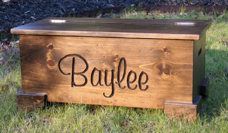 Toy Chest/Toy Box/Personalized/Baby Gift/Pet Storage/Christmas Gift/Birthday Gift/Hand Carved/Ship lap/Farm House/Memory Keeper/Made in USA image 1