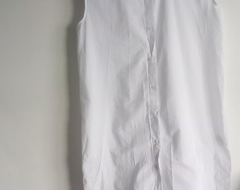 White cotton sleeveless shirt dress/ size 10