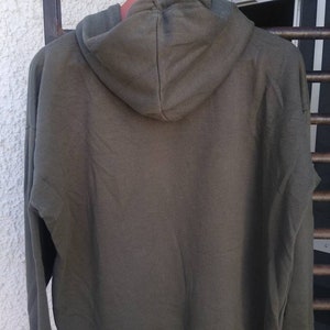 Green hoodie with front pockets / autumn / street wear image 5