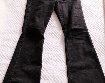 Black flared jeans with pockets / hippy/ boho
