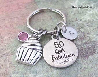 50th Birthday Wine and Gift Charm Personalized Antique Silver Initial ...