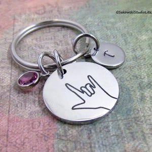 Rock On Hand Gesture Keyring Personalized Rock and Roll Gift Hand Sign Keychain Friend Gift Stainless steel Keyring BFF