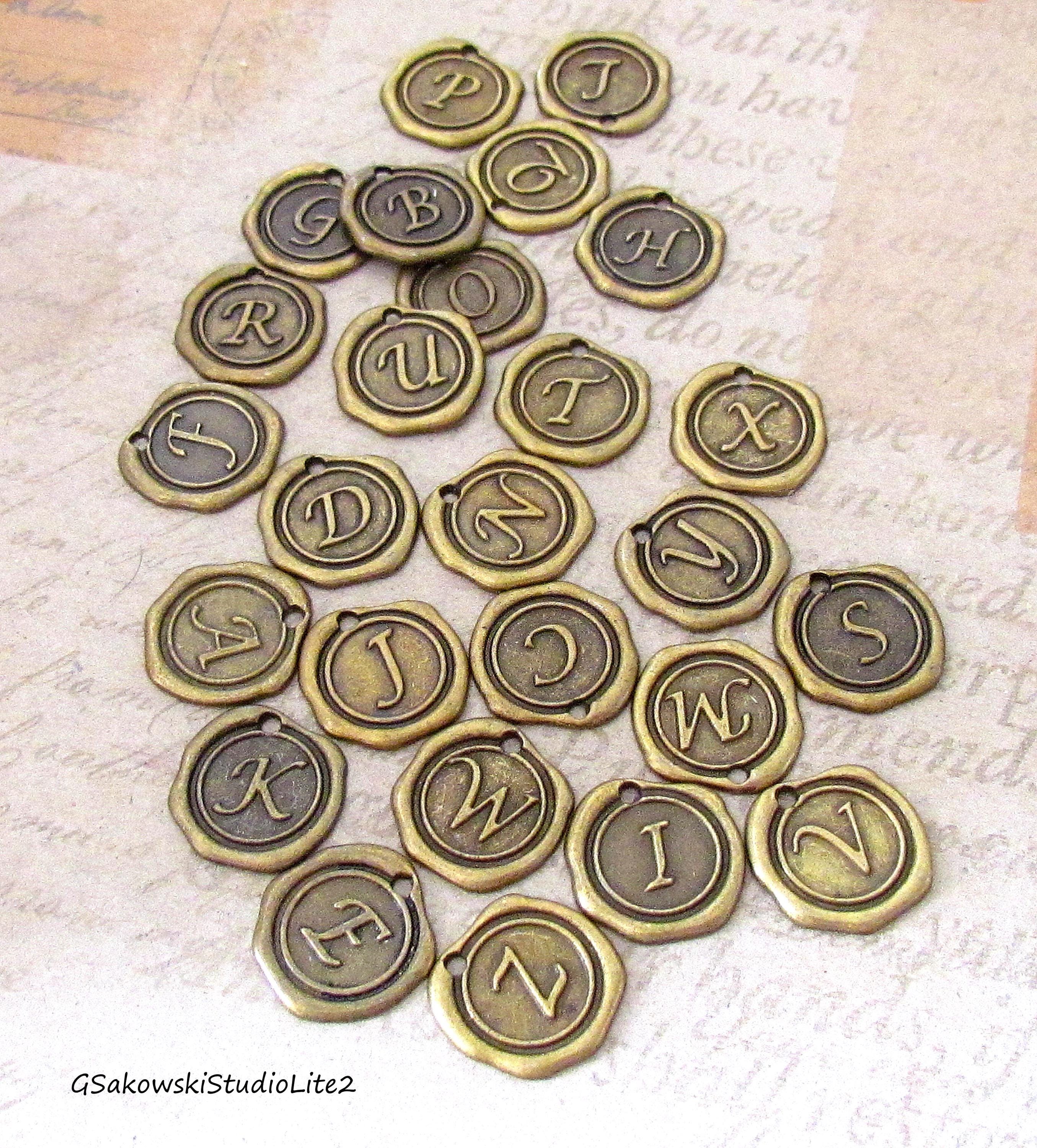 Locket Key Ring Heart Locket Key Ring, Personalized Antique Brass/silver Initial Wax ...