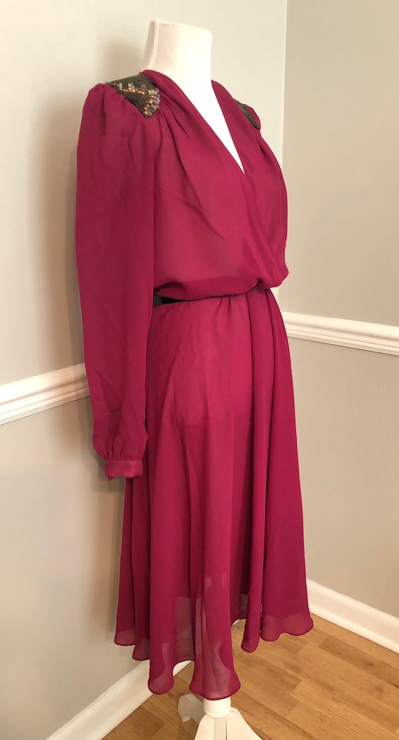 Delectable 80s Ursula of Switzerland Hot Pink Chif