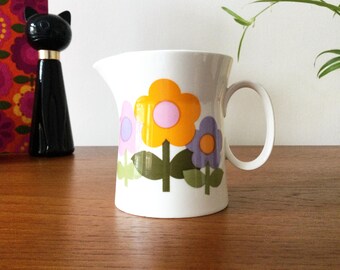 Vintage Dolly Days Milk Jug, 1960s Flower Power Creamer, John Russell Design, Hostess Tableware